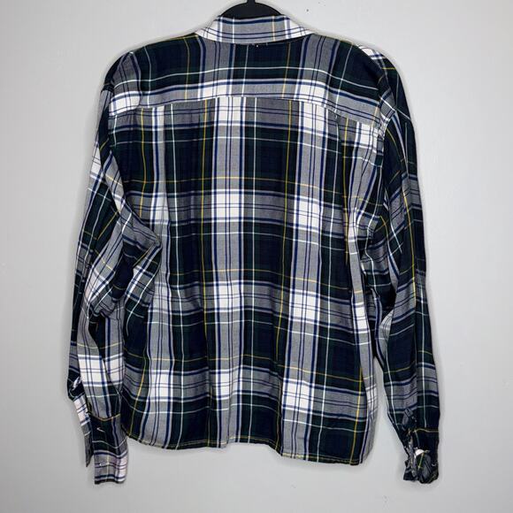 Ralph Lauren Womens Size 10 Blue Green Plaid Long Sleeve Button Up Blouse - Picture 4 of 8